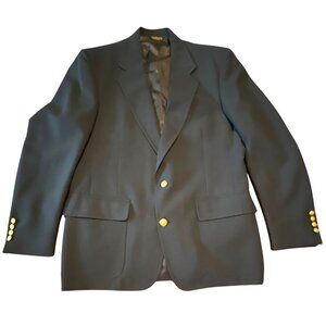 John Weitz Mens Navy Blazer Classic Fit 2 Gold Buttons Preppy Work